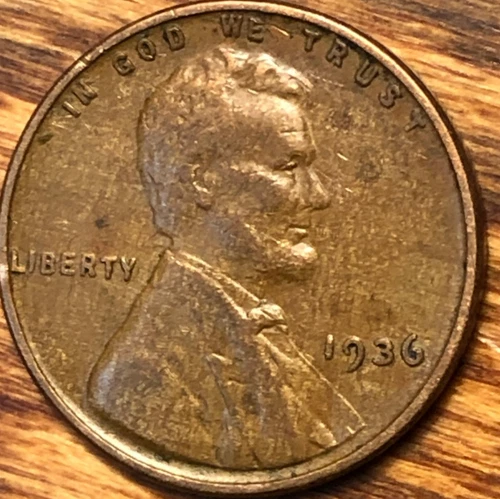 1936 Lincoln Wheat Cent Woody Improper Alloy Mix Unique Eye Appeal Error Penny