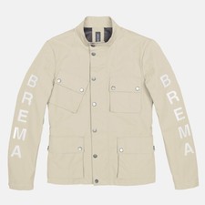 Blouson de moto BREMA pour homme, doublé en nylon, certifié CE, beige
