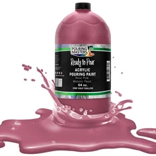 Pouring Masters Rose Pink Metallic Pearl 64oz Bottle Water-Based Acrylic Paint