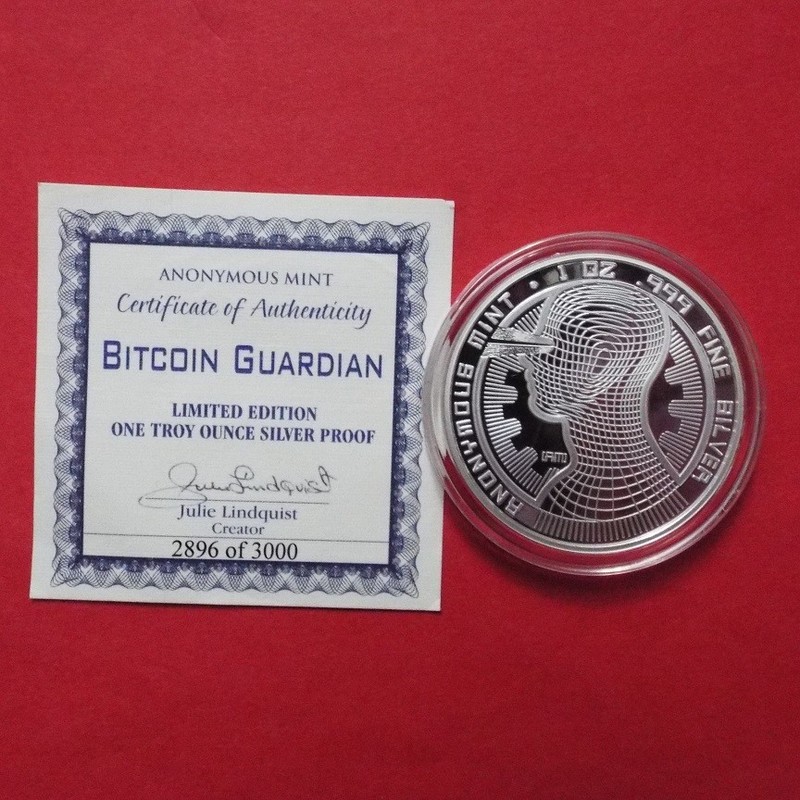 ND (2021) BITCOIN - GUARDIAN .999 Pure Silver Art Round - Anonymous Mint