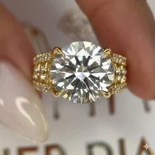 6.50CT Lab Grown Diamond New Antique Style Engagement Gift Ring 14k Yellow Gold