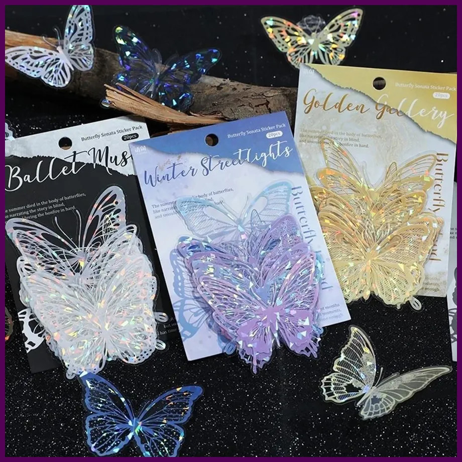 20 Pegatinas Brillantes de Mariposas para Decorar Pasteles de Boda Hágalo Usted Mismo