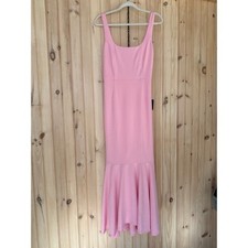 NWT Lulus Romantic Destiny Light Pink Square Neck Trumpet Dress Bridesmaid Sz M