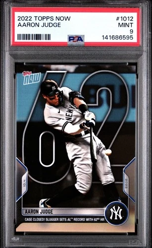 2022 Topps Now Aaron Judge 62 Home Run Record #1012 PSA 9 Mint