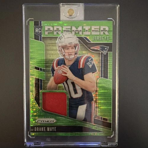 2024 Panini Prizm - Premier Jerseys Drake Maye #PJ-DME Neon Green Pulsar Prizm