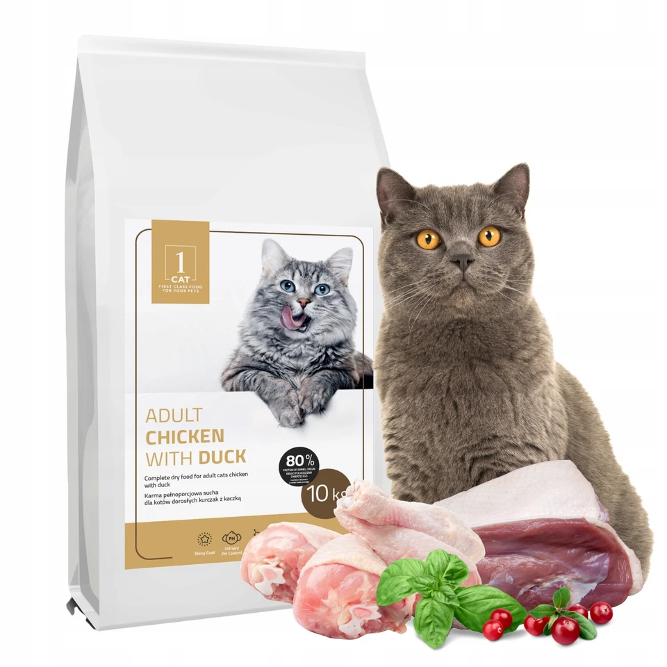 Getreidefreies Trockenfutter Katze 10 kg mit Huhn Ente Katzenfutter 1 CAT - Bild 2 von 4