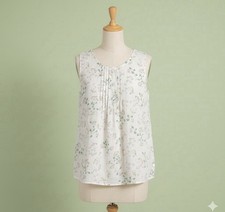 Laura Bianchi Women's Size Medium Sleeveless Shirt 100% Linen Made in Italy