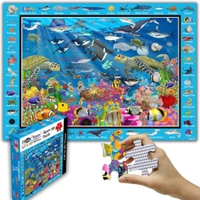Think2Master Colorful Ocean Life 100 Pieces Jigsaw Puzzle Fun Educational Toy