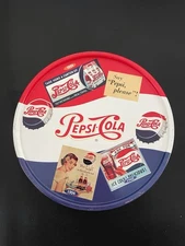 Vintage Pepsi-Cola Round Tin "Say, Pepsi Please" 1994 olive can  Little Rust