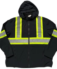 Aramark High Visibility Reflective Full Zip Jacket. Black. Mens XL.