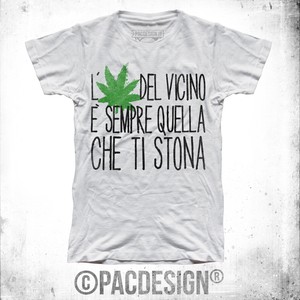 T Shirt Uomo Erba Del Vicino Marijuana Ganja Frasi Why So Happiness Dk0282a W Ebay