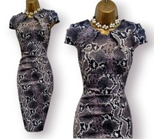 Karen Millen Animal Snake Print Wiggle Pencil Occasion Dress UK 8