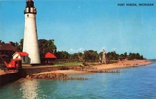 USCG Port Huron MI 1950s Fort Gratiot Light Station Fog Building on Lake Huron!