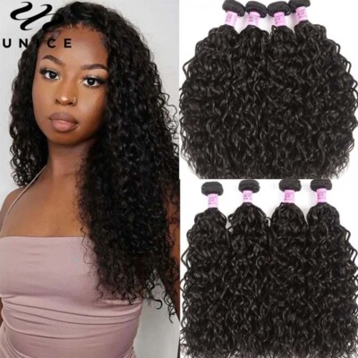 UNice Indian Natural Wave Virgin Human Hair Extension Bundles Wet and Wavy Weave