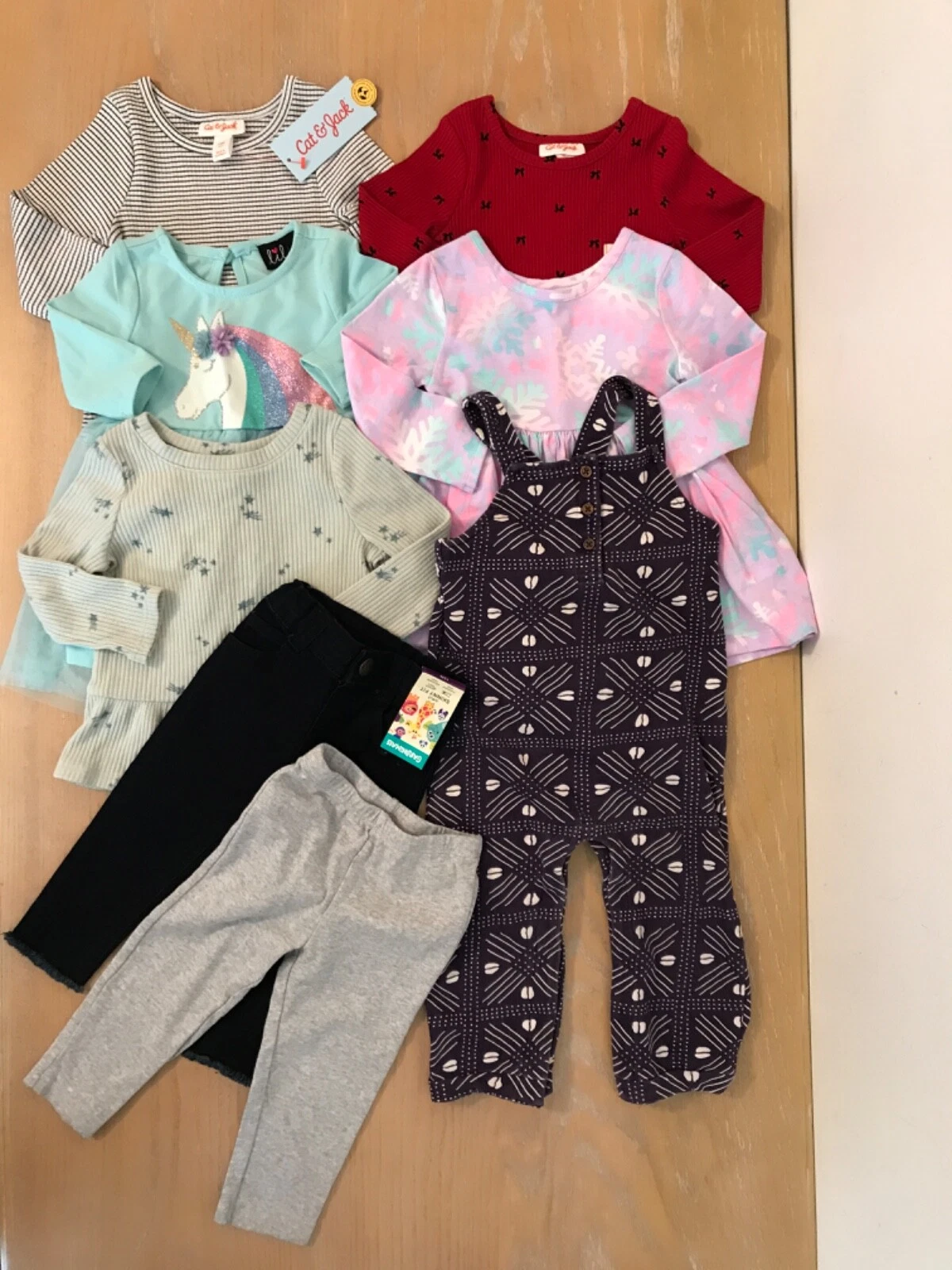 New! Cat & Jack, Others Infant Girls Clothing Lot of 8 (3 Used) Size 12 Months