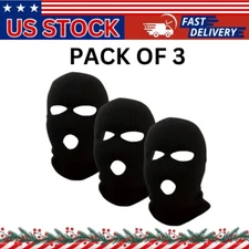3 Pcs Full Face Mask Winter Ski Cap Balaclava Beanie Tactical Thermal Warm Hat