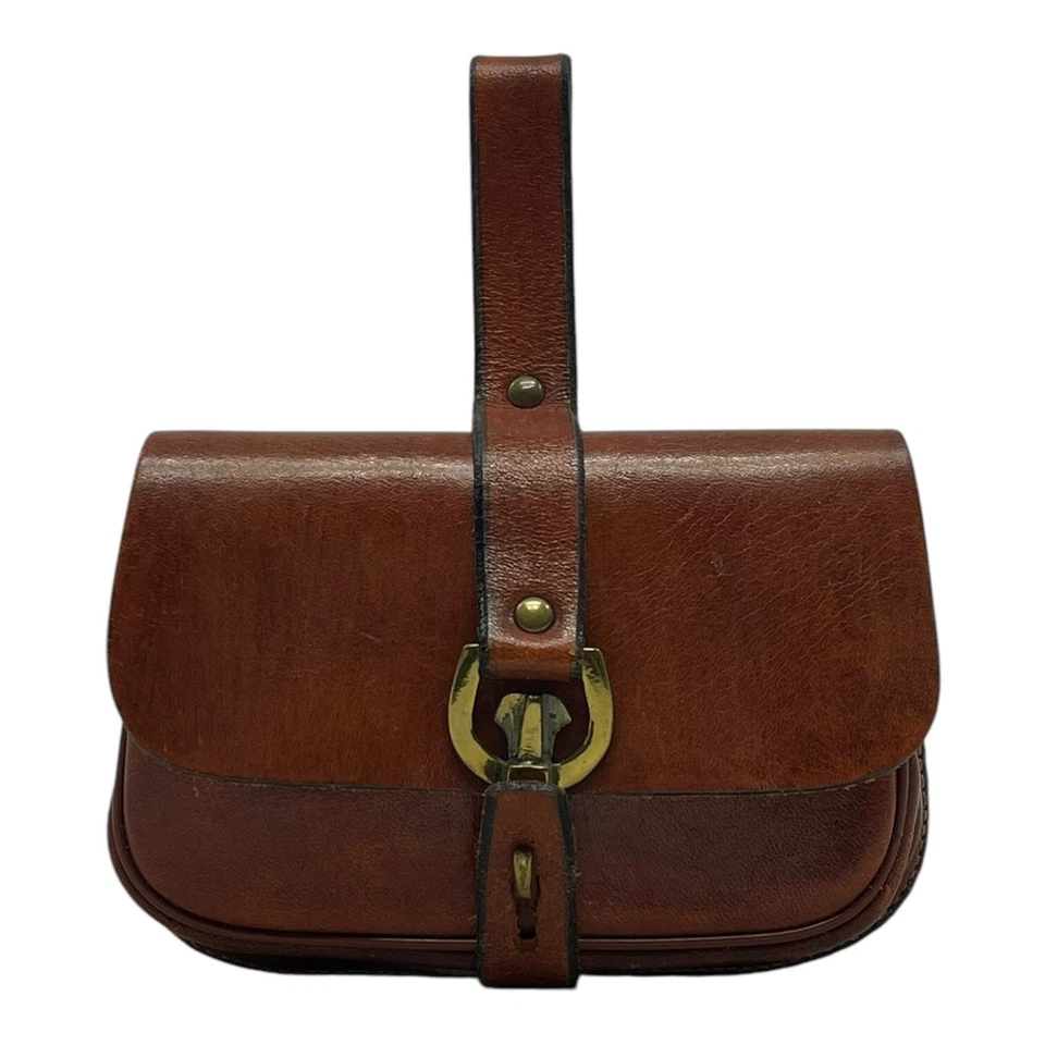 Bolso Cinturón Cuero ETIENNE AIGNER Vintage Años 60 70 Tarjeta Billetera Bolso Hecho a Mano RARO Foto 3 de 4