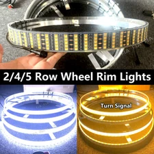 Brightest Dual Color LED Wheel Ring Lights For Car 2/4/5 Row LEDs w/Turn Signal