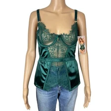 NEW Emerald Green and Lace Bustier TOP ONLY