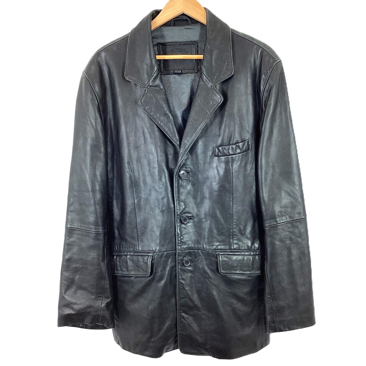 Ciro Citterio Black Leather Button Up Jacket UK XL | eBay 
