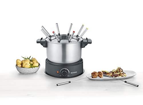 SEVERIN FO 2470 Set fonduta 1,4 L da 1500 Watt, Kit fonduta elettrica con 8 forc