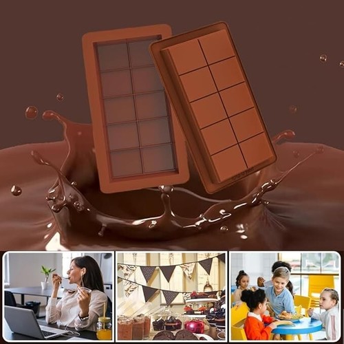 Deep Chocolate Bar Mold 2PCS, Silicone Chocolate Bar Moulds, Large and Thick, Kn - Picture 7 of 8