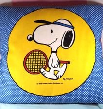 VTG Peanuts SNOOPY Jamming Pillow- 17" in Double Sided Retro Pillow Textiles