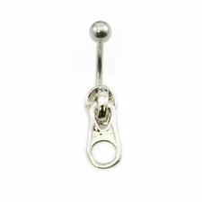Zipper Belly Button Ring 14g Surgical Steel