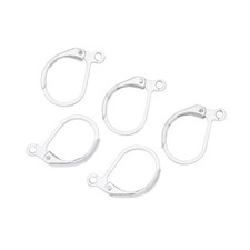20pc Silver Brass Leverback Earring Findings Dangle Nickle Free Earwire 15x10mm