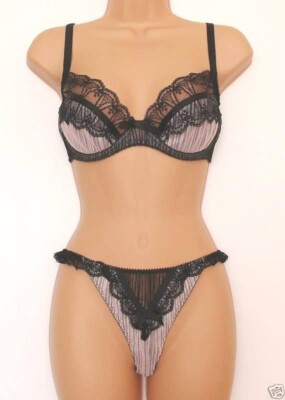 AGENT PROVOCATEUR FIFI BRA THONG SET SIZE 34D MEDIUM AP3 BNWT