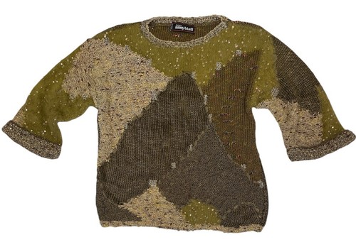 Vintage Laines Anny Blatt Womens Sweater Handmade Sequin Angora Made In France