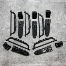 5pack Elf Bow & Quiver Black Blocks Weapons Accessories for Minifigures C40961