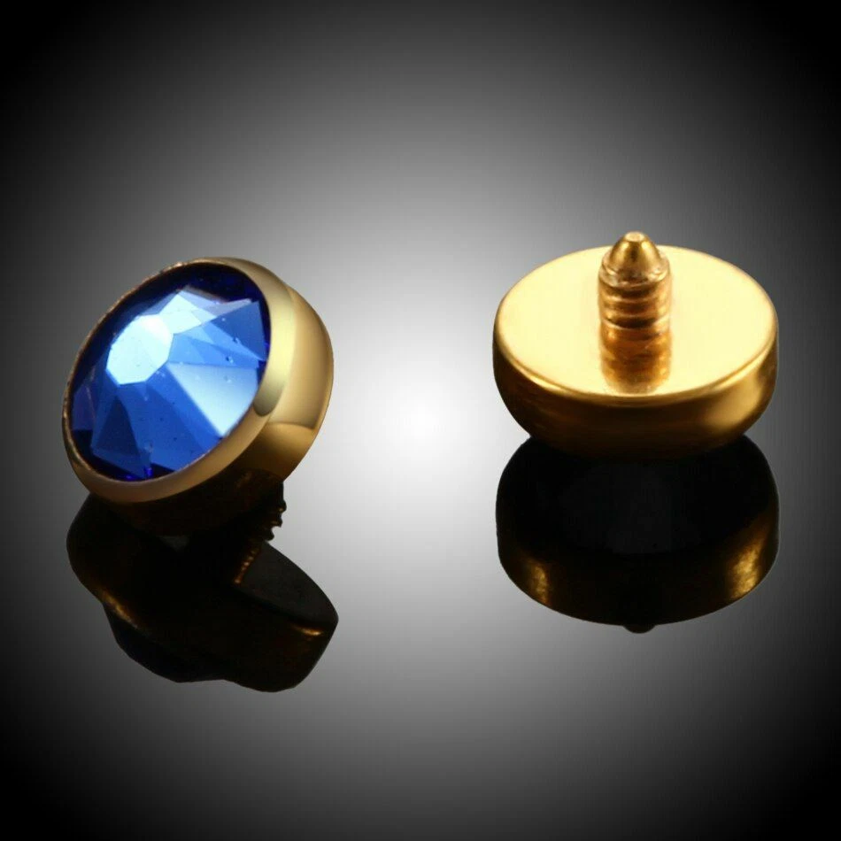 Piercings superiores de cristal con anclaje dérmico de titanio G23 micro dérmico para mujeres joyas corporales Foto 4 de 4