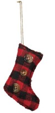 Farmhouse Christmas Buffalo Plaid Christmas Stocking Ornament