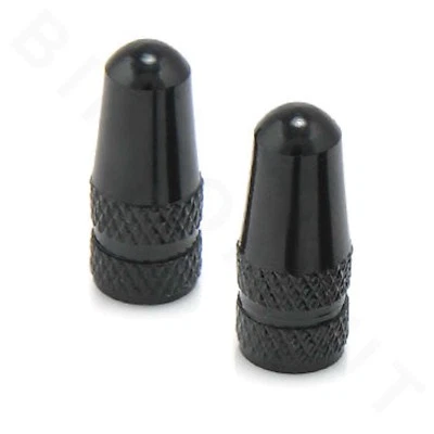 Presta Valve Cap Black 2 pieces aluminum Bike Bicycle *U.S.A. Seller*