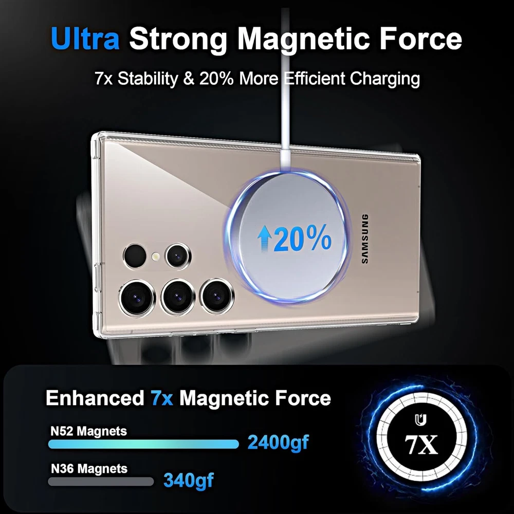 Phone Case For Samsung S24 S23 Ultra S22 S21 ShockProof Magnetic MagSafe Cover