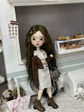 Landoudou 1/6 BJD Doll SD Hair Long Wavy Wig Soft Mohair Handmade Girl DIY Gift