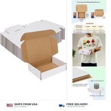 Small shipping boxes 8x6x2 pack of 50 white corrugated cardboard mailers