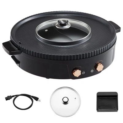 Appareil à Fondue Chinoise avec Gril 2-en-1 Hot Pot Électrique 1800 W - Photo 1/4