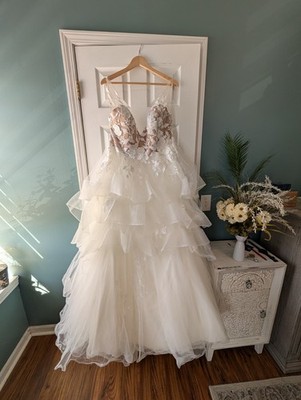 w.too by Watters Ivory Lace Ball Gown Wedding Dress Plus Size 16W  Sleeveless | eBay