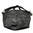 Givenchy Nightingale Satchel Bag Womens Large Black Leather Top Handle Italy