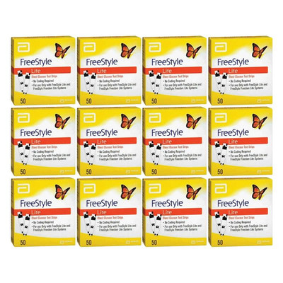 FREE-STYLE - Lite Test Strips English Pack 50ct- EXP-01/2027-UK VERSION-PACK 12