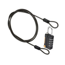 1Pcs 3Ft 4 Digit Combination Lock DIY Security Cable Padlock Black