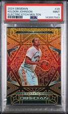 2024-25 PANINI OBSIDIAN KELDON JOHNSON #28 ELECTRIC ETCH MOLTEN /10 PSA 9