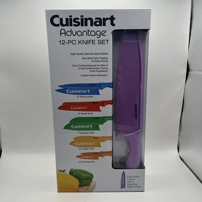 Cuisinart 12-Piece Kitchen Knife Set, Multicolor Advantage Cutlery, C55-01-12PCK