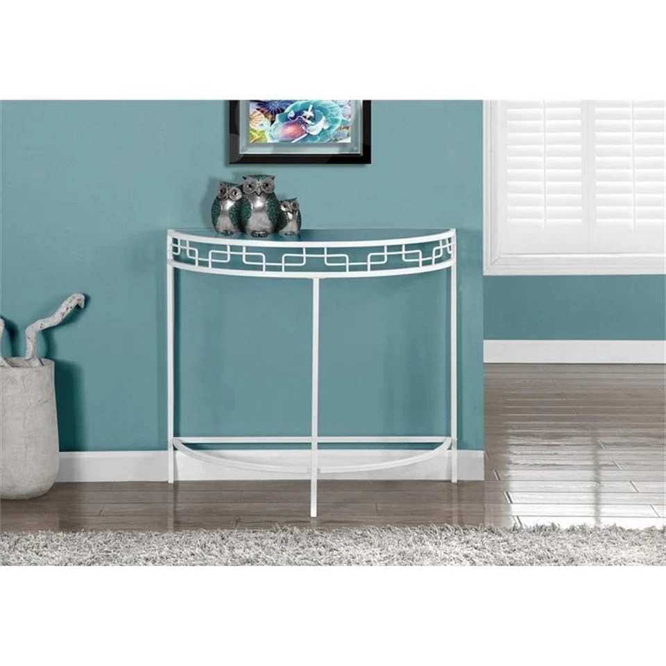 I Metal Hall Console Accent Table, 36", White - Image 2 of 4