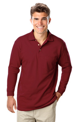 Blue Generation BG7208 Adult Superblend Long Sleeve Pocketed Polo