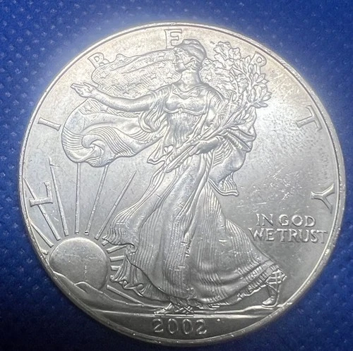 U.S. Mint American Silver Eagle 2002 1 oz .999 Fine Silver Bullion Coin #365
