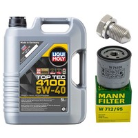 MotoröL Filter Set Liqui Moly 5W-40 5 Liter + ÖLablassschraube FüR Audi A1 A3