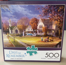 Puzzle 500 Piece Days to Remember Autumn Countryside Rural Porch Church USA